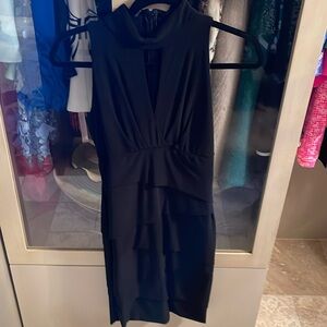 White House Black Market Black Form Fitting Keyhole Dress